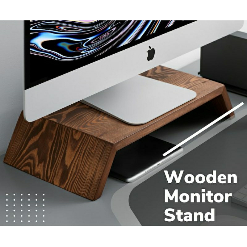 Stand Monitor komputer, Meja Monitor Trapesium Meja Monitor keren, Stand laptop dudukan monitor, mej