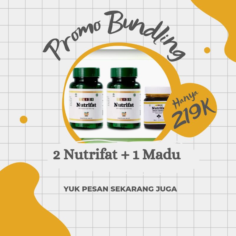 Penggemuk Badan Bpom Kapsul Nutrifat Paket Bundling 2 Nutrifat + 1 Madu