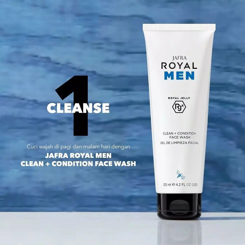 JAFRA ROYAL MEN ROYAL JELLY RJX FOR SKIN CARE CLEAN + CONDITION FACE WASH