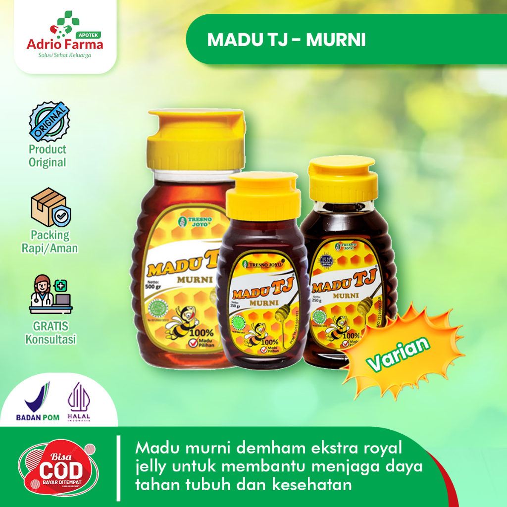 

Madu TJ - MURNI Botol @ 150g / 250g / 500g - Madu Murni TJ untuk Kesehatan