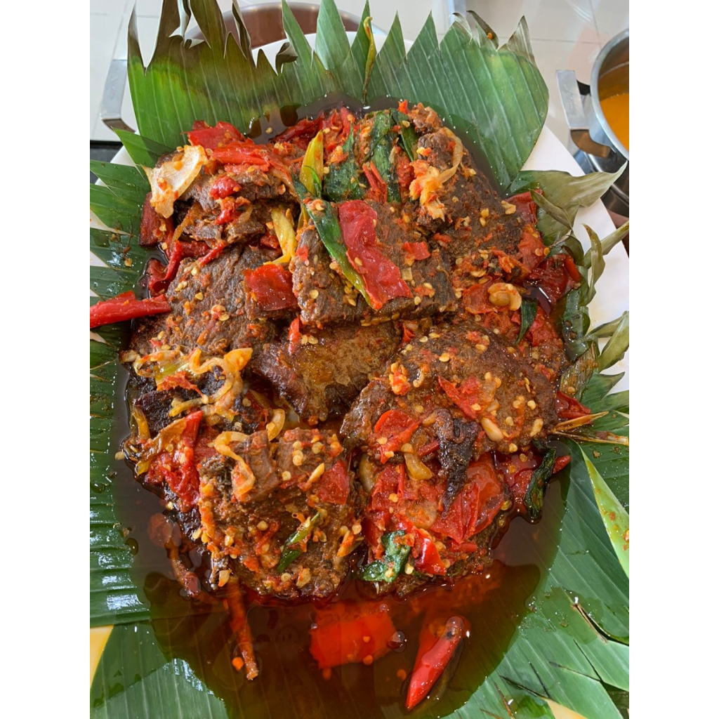 

Dendeng Balado Kemasan Vakum Ready to eat Khas Nasi Kapau Kampuang