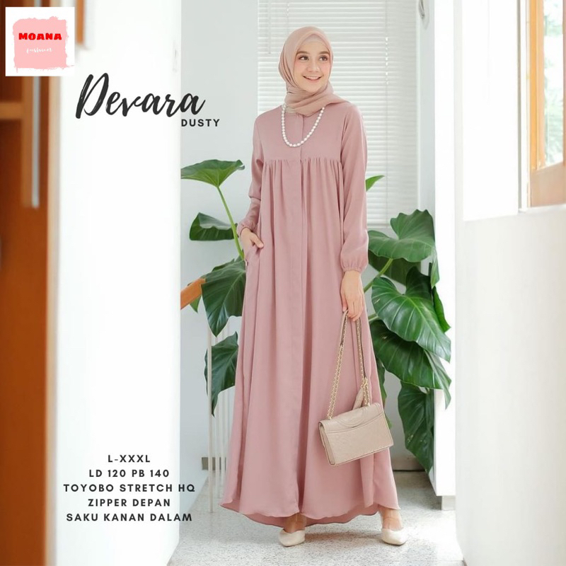 DEVARA MAXY DRESS - Gamis Polos Wanita Bahan Katun Toyobo Busui Friendly