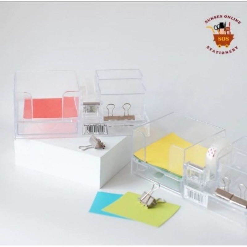 

SJS Desk set GASTA 8312B transparan/tempat alat tulis/stationery stand