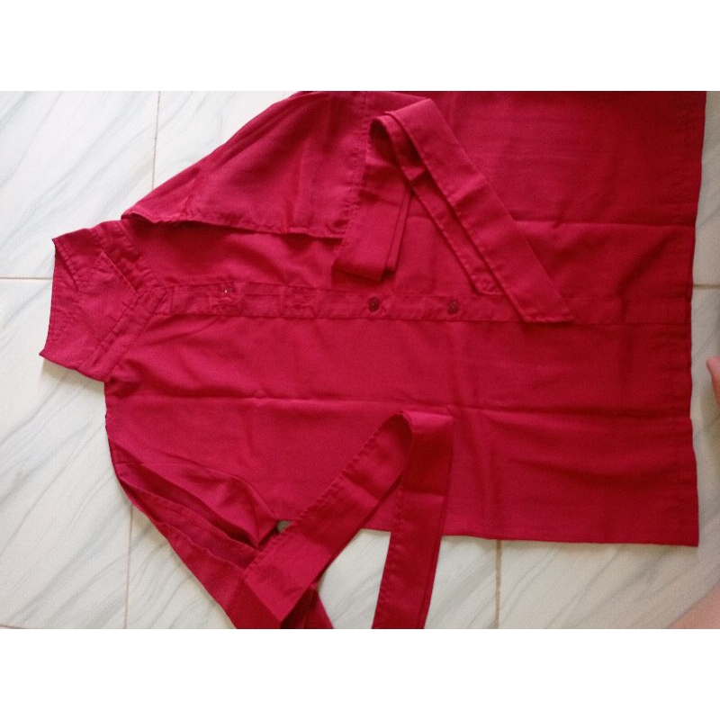 BAJU KEMEJA MERAH MAROON