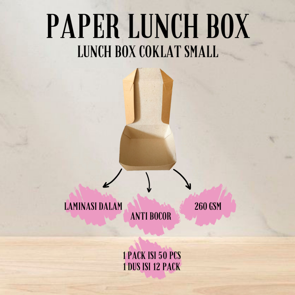 PAPER LUNCH BOX KRAFT COKLAT SMALL