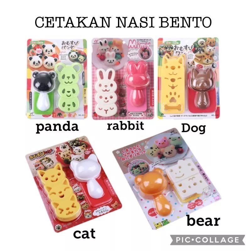 Cetakan Nasi Bento Set Karakter Panda