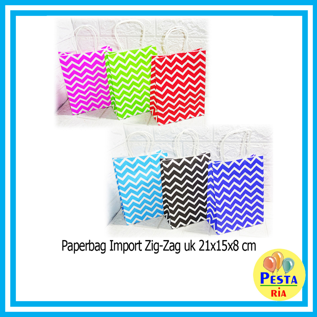 

Murah!! (1Pcs) Paperbag motif Zigzag, tas kertas souvenir motif Zigzag, paperbag motif Zigzag