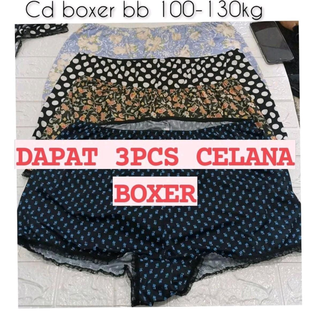 Dapat 3PCS BB 90-135KG Celana Dalam Wanita Jumbo BB 90-135kg Big Size Polos Katun CD Ibu Hamil Jumbo