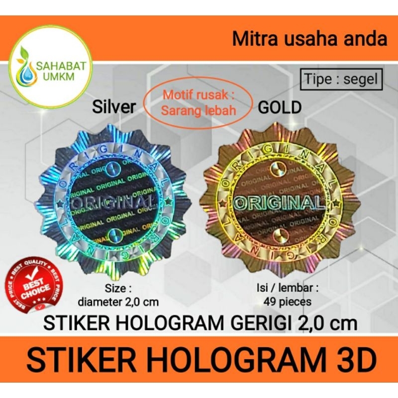 

STIKER SEGEL HOLOGRAM GERIGI 2,0cm