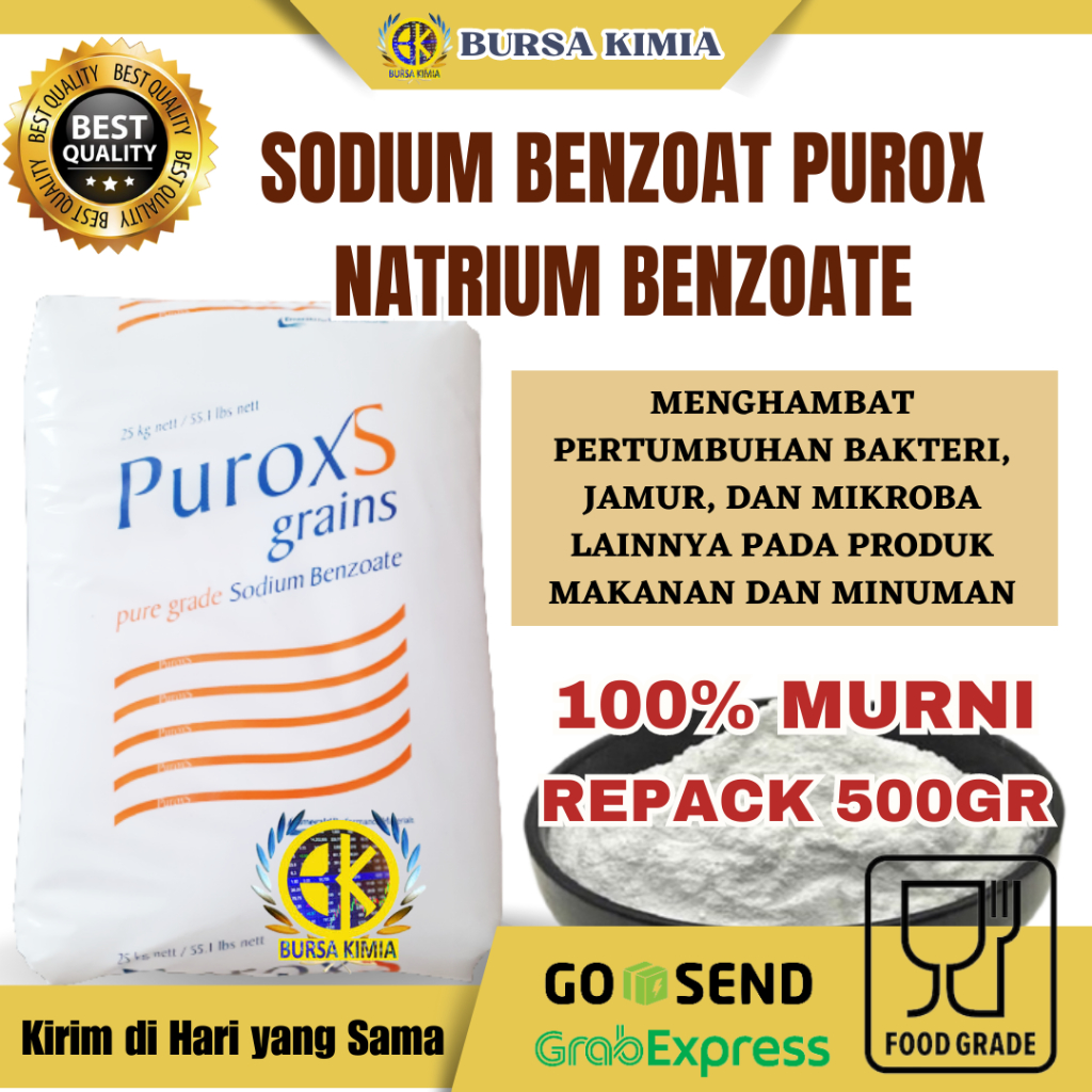 

Sodium Benzoat 500 gram Natrium Benzoate ex RRC / Purox Holland Pilih Varian Penghambat bakteri / pengawet makanan minuman