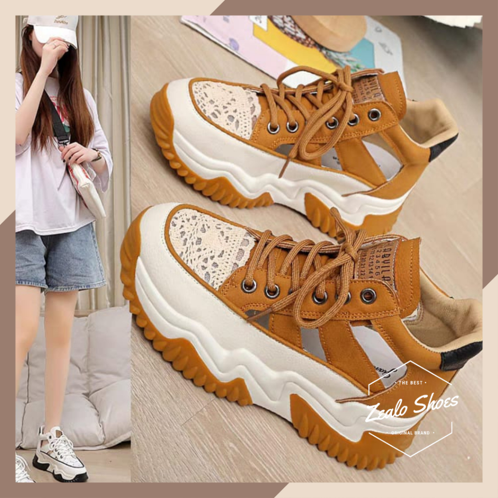 PREMIUM Zealo.Shoes 321 Sepatu Import Korea Sneakers Wanita Boots Wedges Casual Shoes Fashion Shoes