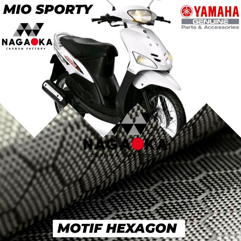 MOTIF HEXAGON MIO SPORTY REAL CARBON KEVLAR BODY KASAR SPION BATOK DEPAN BELAKANG SPAKBOR GEARBOX SP
