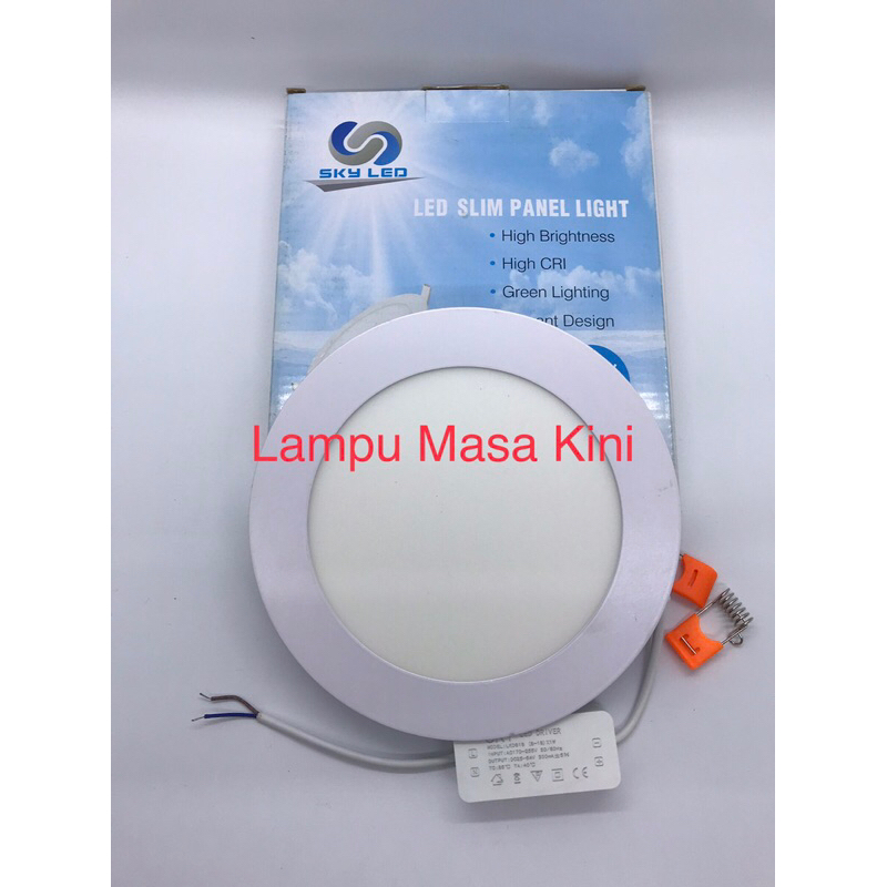 Lampu Downlight Led Panel Bulat 12 watt Inbow warmwhite skyLed