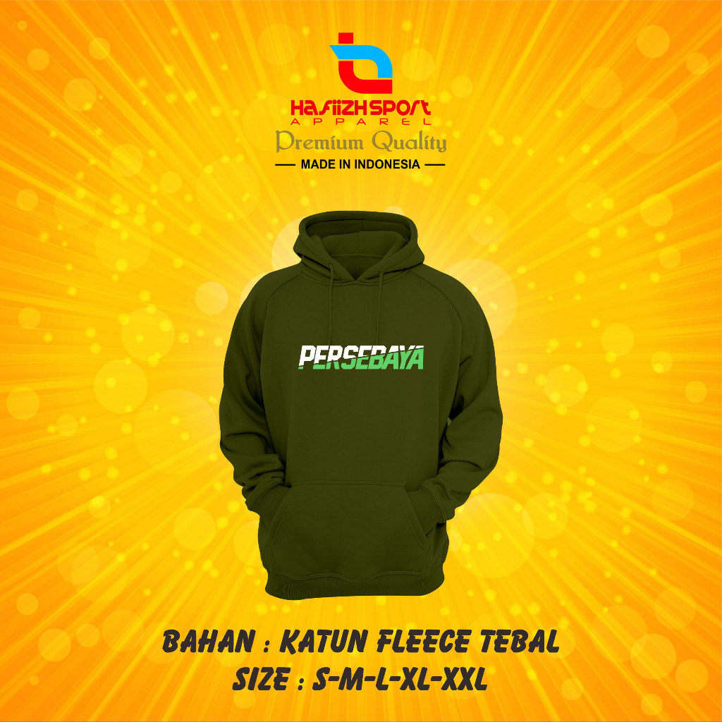 SWEATER HOODIE PERSEBAYA SURABAYA GREEN NORD TERBARU / HOODIE PERSEBAYA SURABAYA PREMIUM