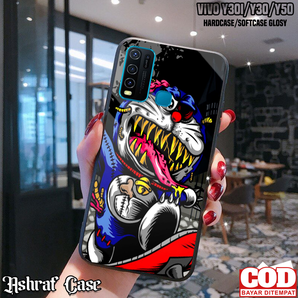 Case Hp Vivo Y30i / Y30 / Y50 - Casing Hp Vivo Y30 / Y30i / Y50 ( MASK ) Softcase Glass Kaca - Kondo