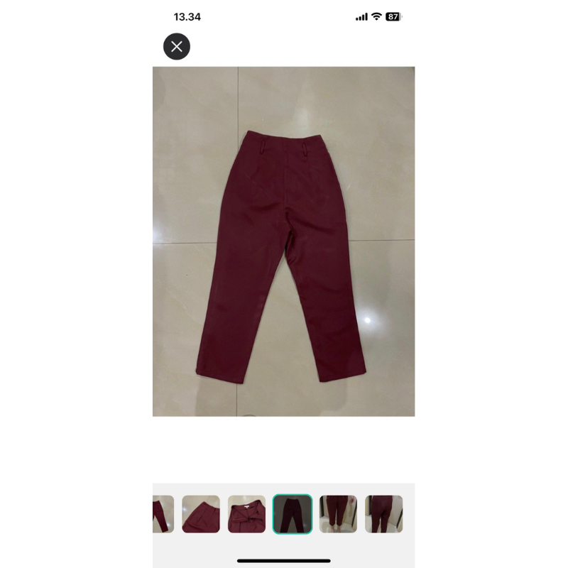 celana maroon love bonito