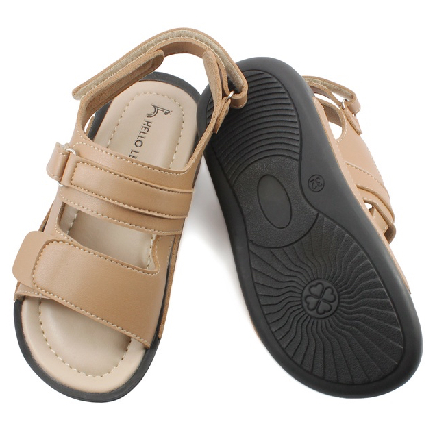 Le Bianca CHO 21-03 Sepatu Sendal Anak Laki Laki Kulit Sintetis Hitam dan Moka dengan Outsole TPR