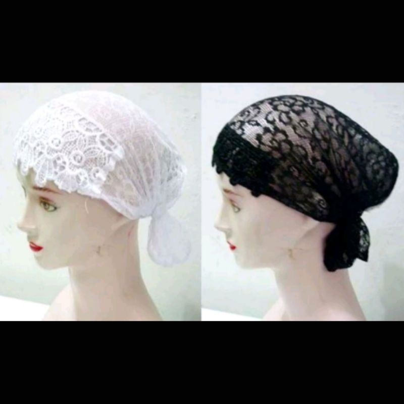 Ciput Nenek Brokat Jaring Model Jadul Inner Jilbab Ciput Renda Panjang Ikat