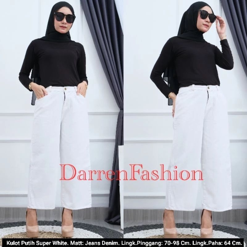 CELANA PUTIH WANITA KULOT JEANS