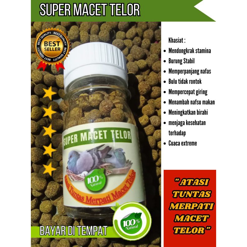 JAMU MERPATI SUPER MACET TELOR isi 50 butir paling ampuh atasi macet bertelur giring keket keras hff