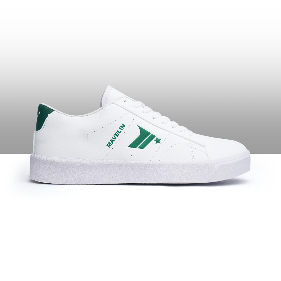 Mavelin Alvin White Green - Sepatu Sneakers Casual Putih Hijau Pria Wanita
