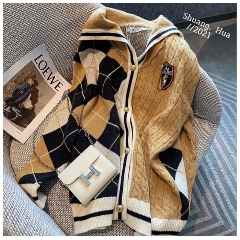 Cardi Cable Knit Academia Sailor BKK