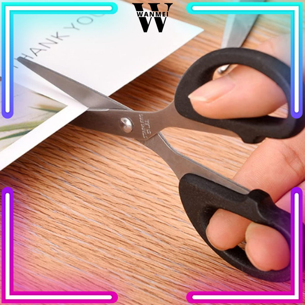 

WM Gunting Kertas 12CM 13CM 15CM Alat Pemotong Kain Selotip Bungkus Makanan Buku Super Tajam / Paper Scissors Stainless Steel