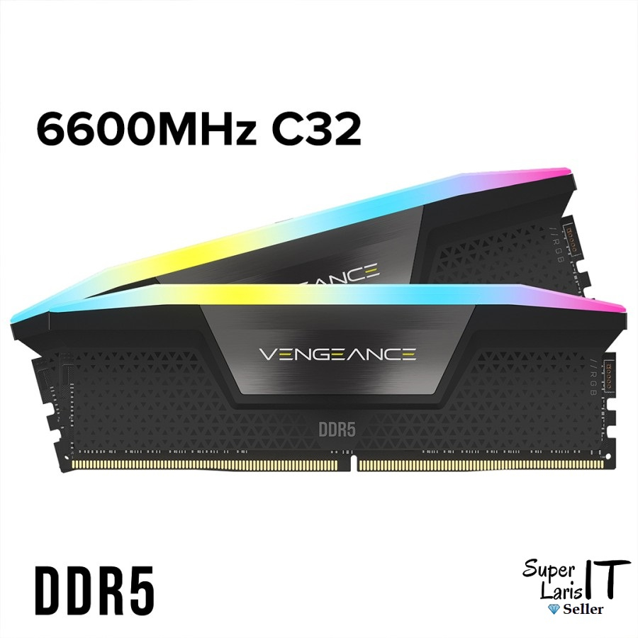 Corsair Vengeance RGB DDR5 Ram PC/Komputer 64GB (32GB x 2) 6600MHz