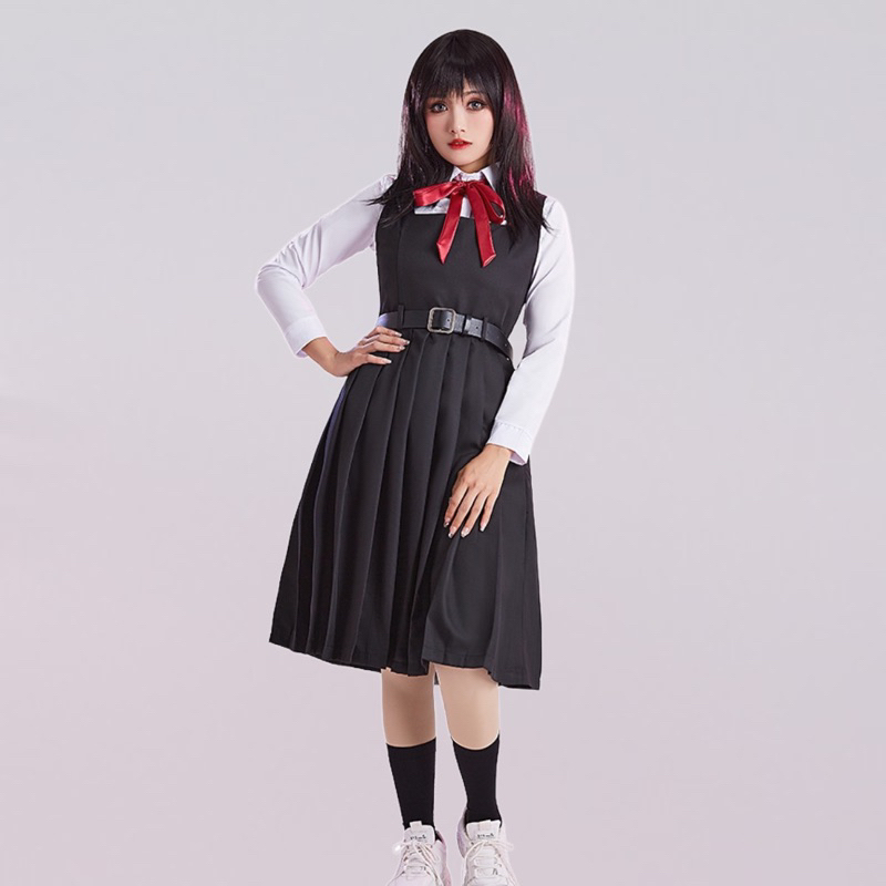 【Lolicos】Ready Asa Mitaka Chainsaw Man S2 Cosplay Costume Import Dress Fullset Wig Uniform School Se