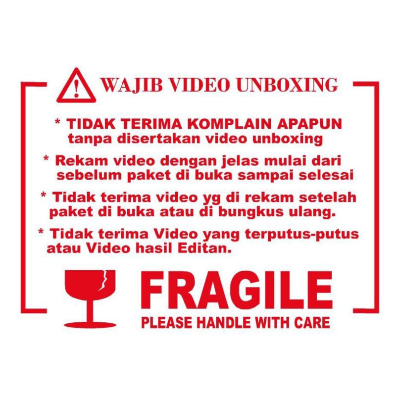 

STIKER VIDEO2 UNBOXING FRAGILE PECAH BELAH