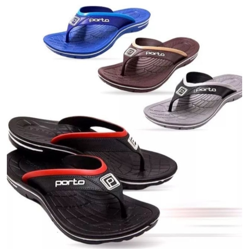 Sandal jepit karet pria dewasa sandal casual porto 1016 ukuran 38-44