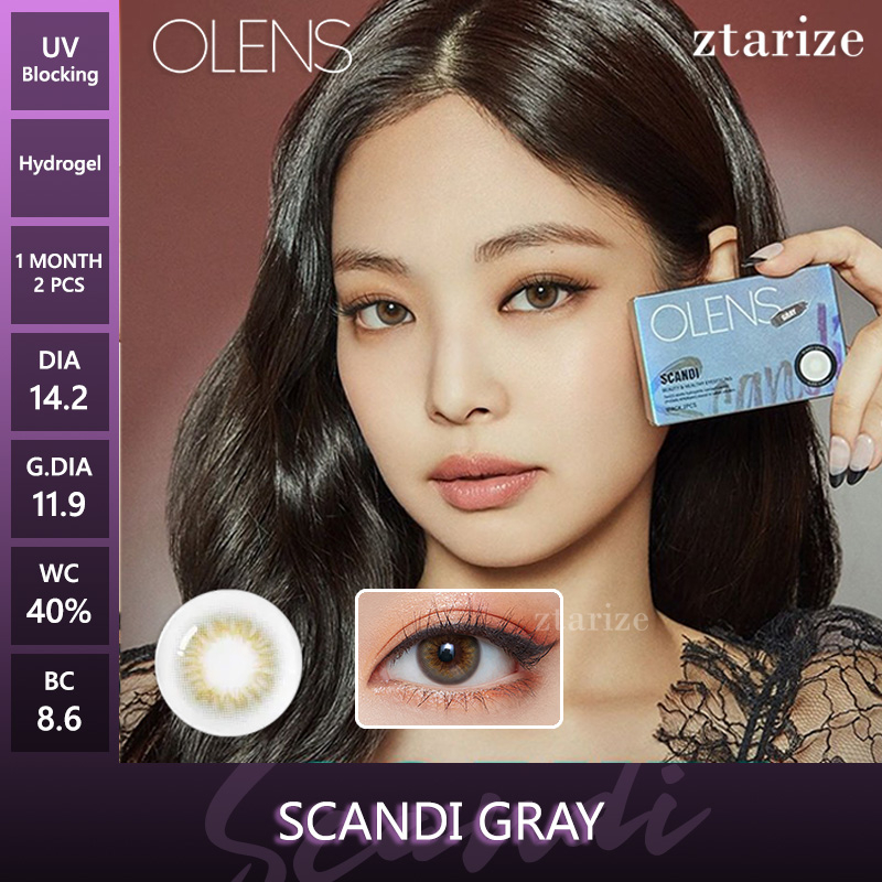 ztarize - Ready Stock - OLENS Scandi Gray 1 Month Soft Contact Lens 1 Pair - OLENS x BLACKPINK Jenni