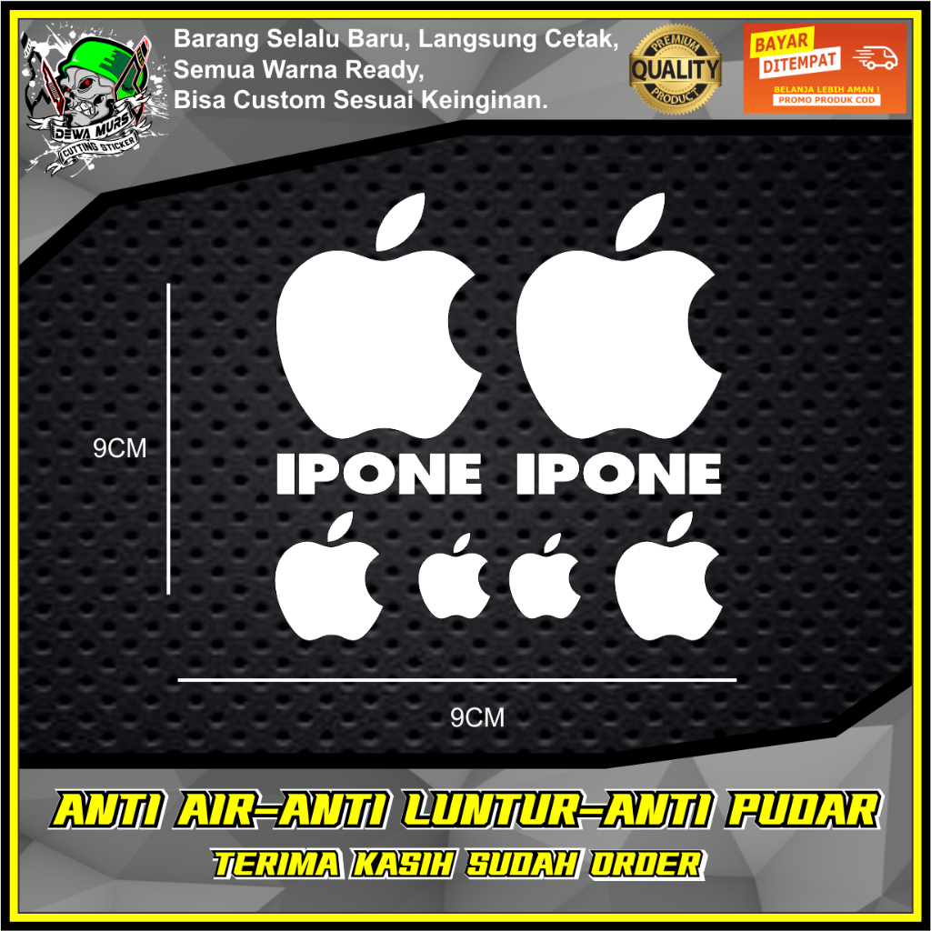 Cutting Sticker LOGO IPONE 6pcs