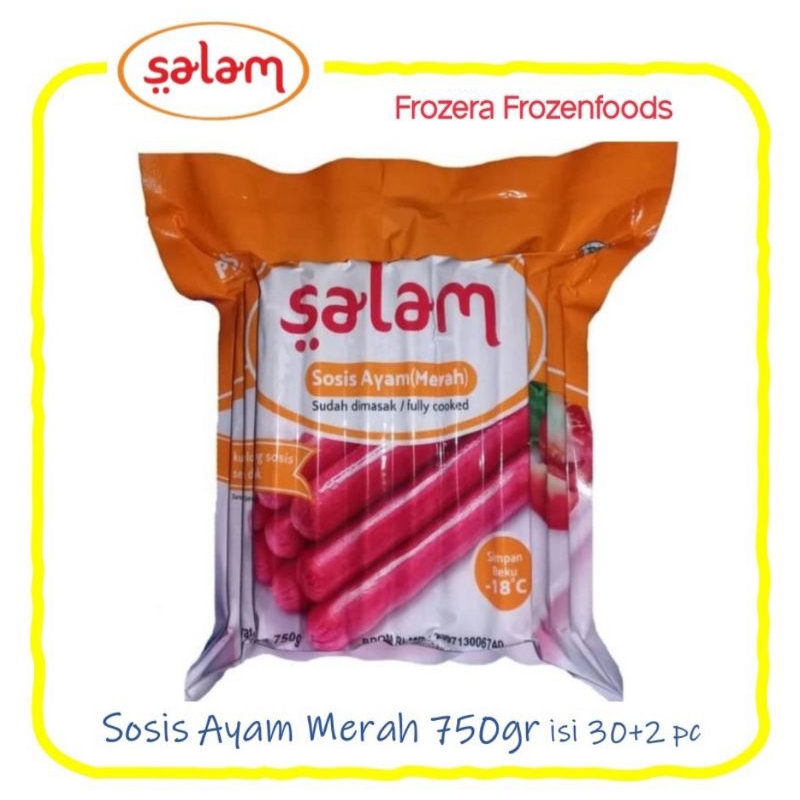 [DIJAMIN FRESH]SALAM Sosis Ayam Merah 750gr Isi 30 + 2 Biji / Frozenfoods Murah