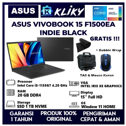 Laptop Kerja Asus Vivobook 15 Intel core i5 ram 12 Gb Ssd 512 GB Nvme Intel iris Xe new