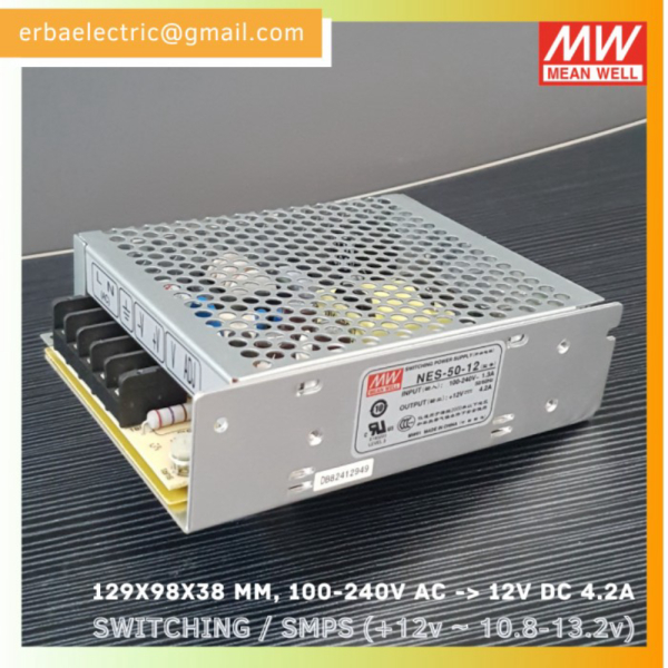 Mean Well NES-50-12 SMPS DC 12v 4.2A Switching Power Supply SMPS Berkualitas