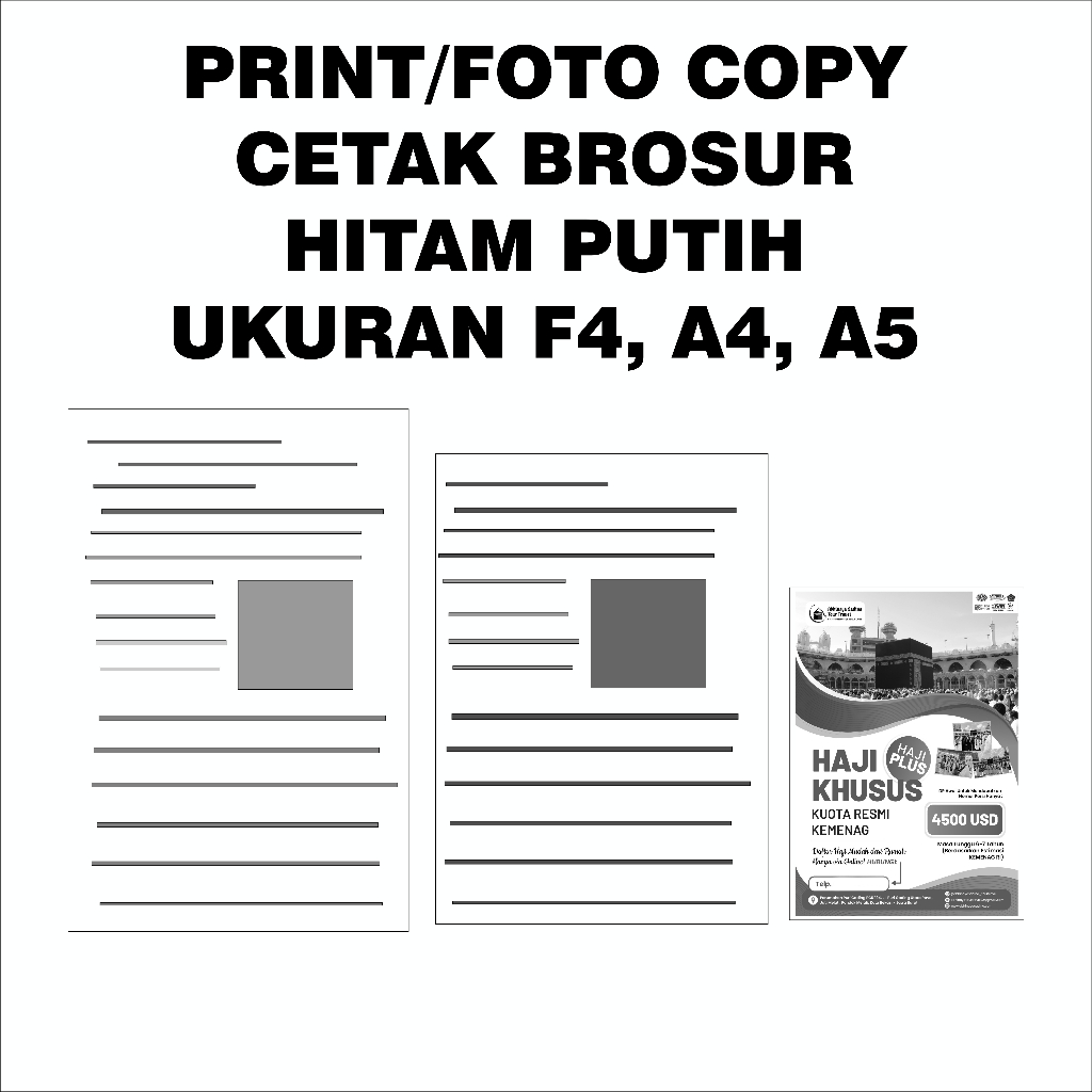 

PRINT, FOTOCOPY, CETAK BROSUR F4 A4 A5 HITAM PUTIH