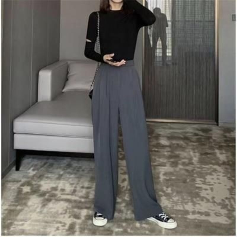 Kulot wanita Kulot High waist Kulot Korean Style wanita Kulot Premium Loose Pants wanita warna Grey