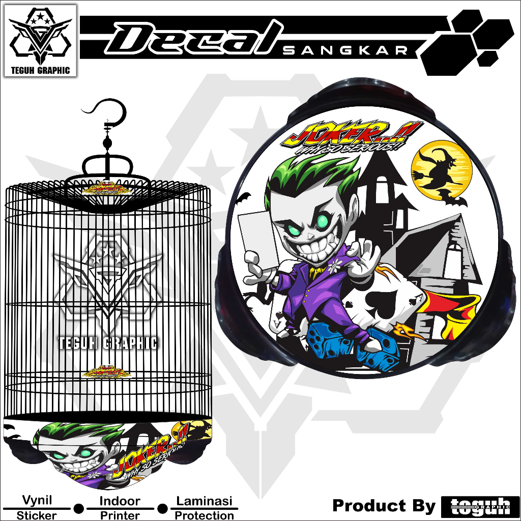 Stiker Sangkar Murai Motif Joker Decal Sangkar Murai Batu