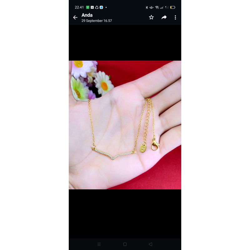 kalung liontin Fuji lapis emas