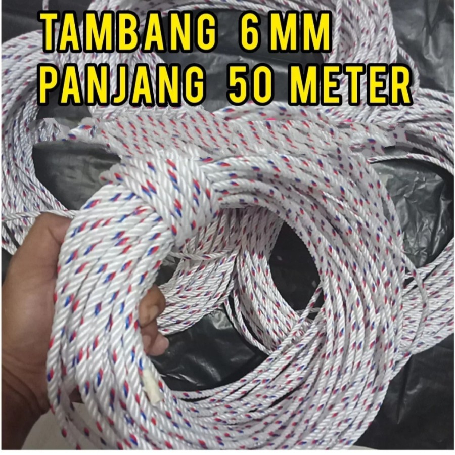 

TALI TAMBANG PE PPD 6 mm 50 METER