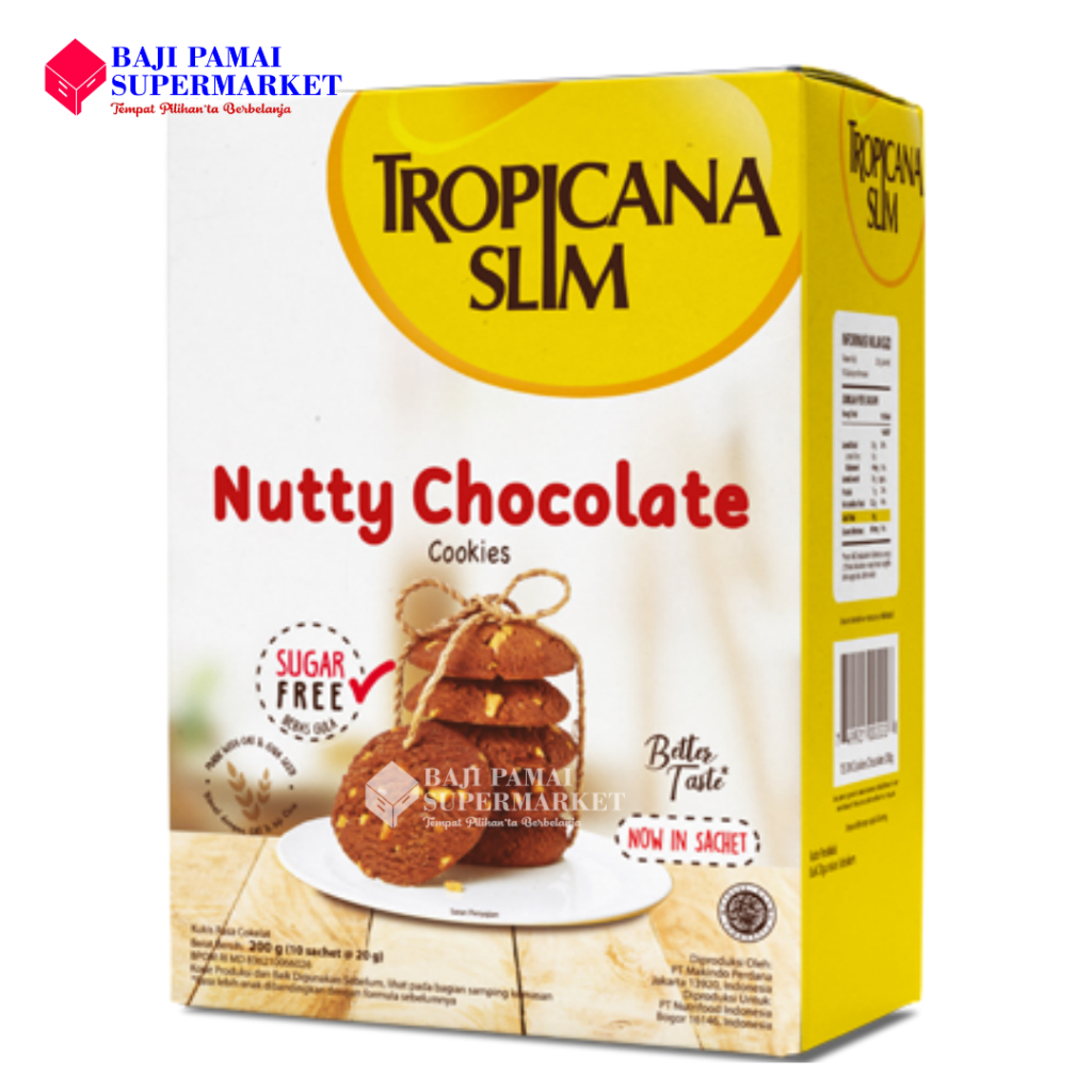 

Tropicana Slim Nutty Chocolate Cookies 200gr - Snack Bebas Gula