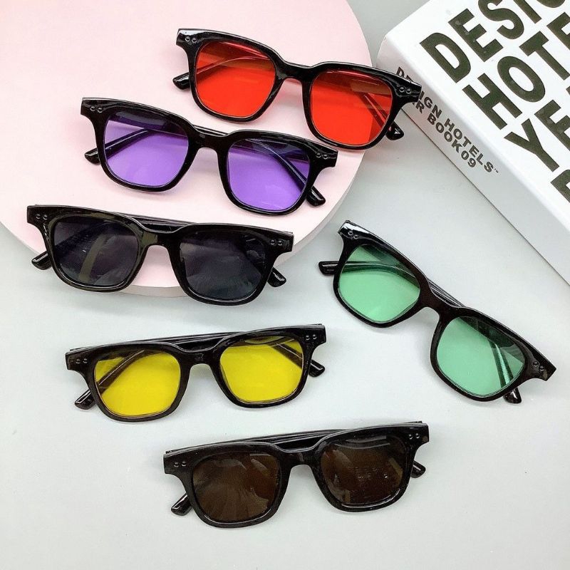 Kacamata Candy Lensa Warna Warni / Kacamata Hitam Merah Biru Ungu PING Kuning Hijau / Kacamata Fashi