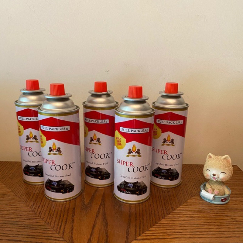 Gas portable super cook FULL 235ml / tabung gas kaleng portable / perlengkapan dapur