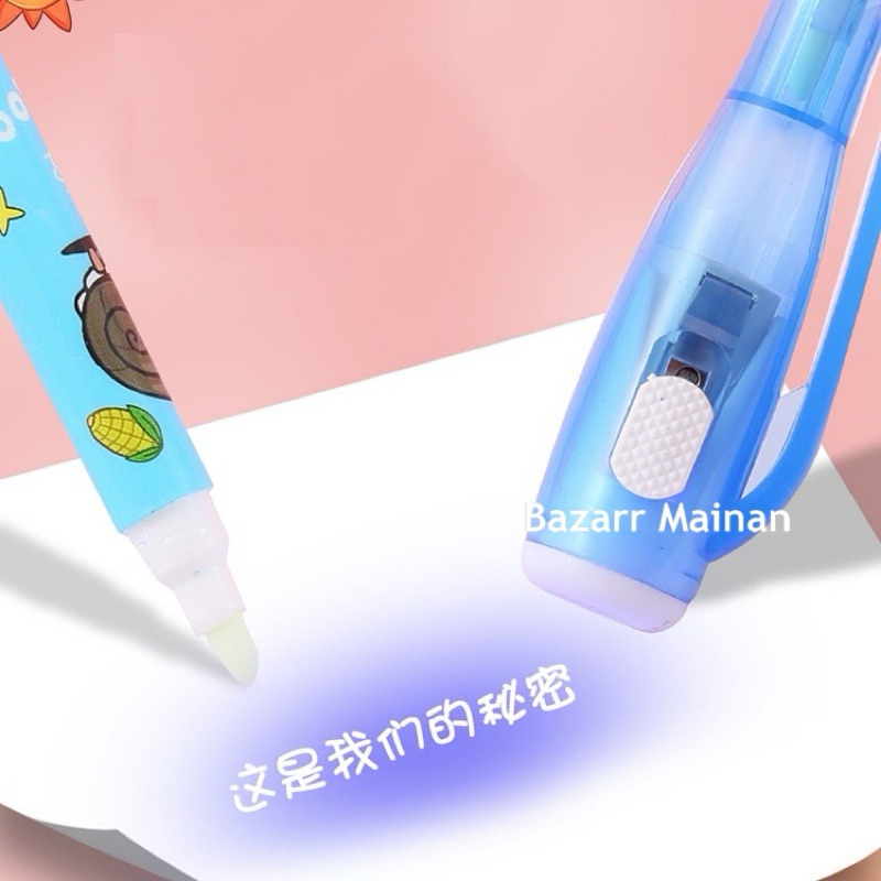 

PULPEN MAGIC INVISIBLE UV LIGHT / BULPEN TINTA TRANSPARAN SINAR UV / PULPEN INVISIBLE INK MAGIC UV LIGHT SPY PEN PESAN RAHASIA GAMBAR RANDOM
