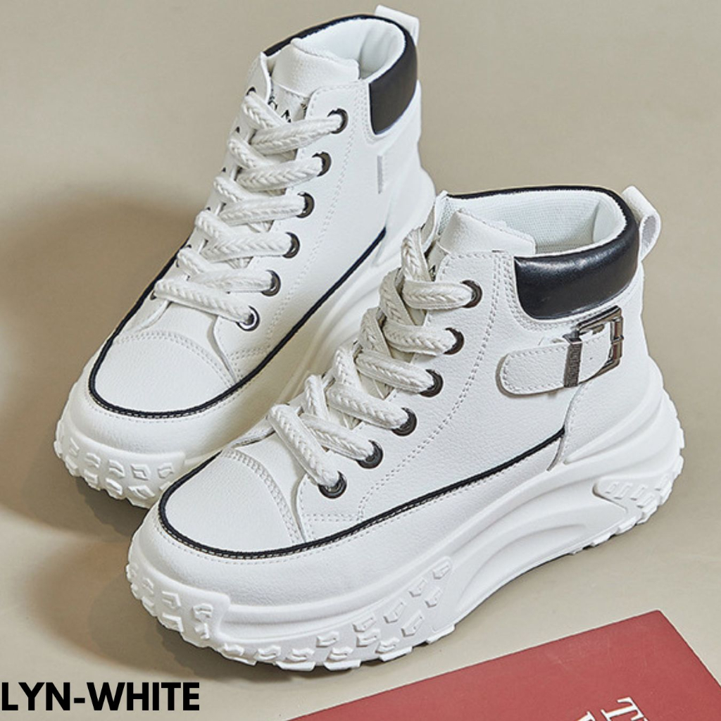 Gypsy - Sepatu Sneakers Wanita Terbaru Highcut Fashion Kekinian Bahan Pu Import lyn