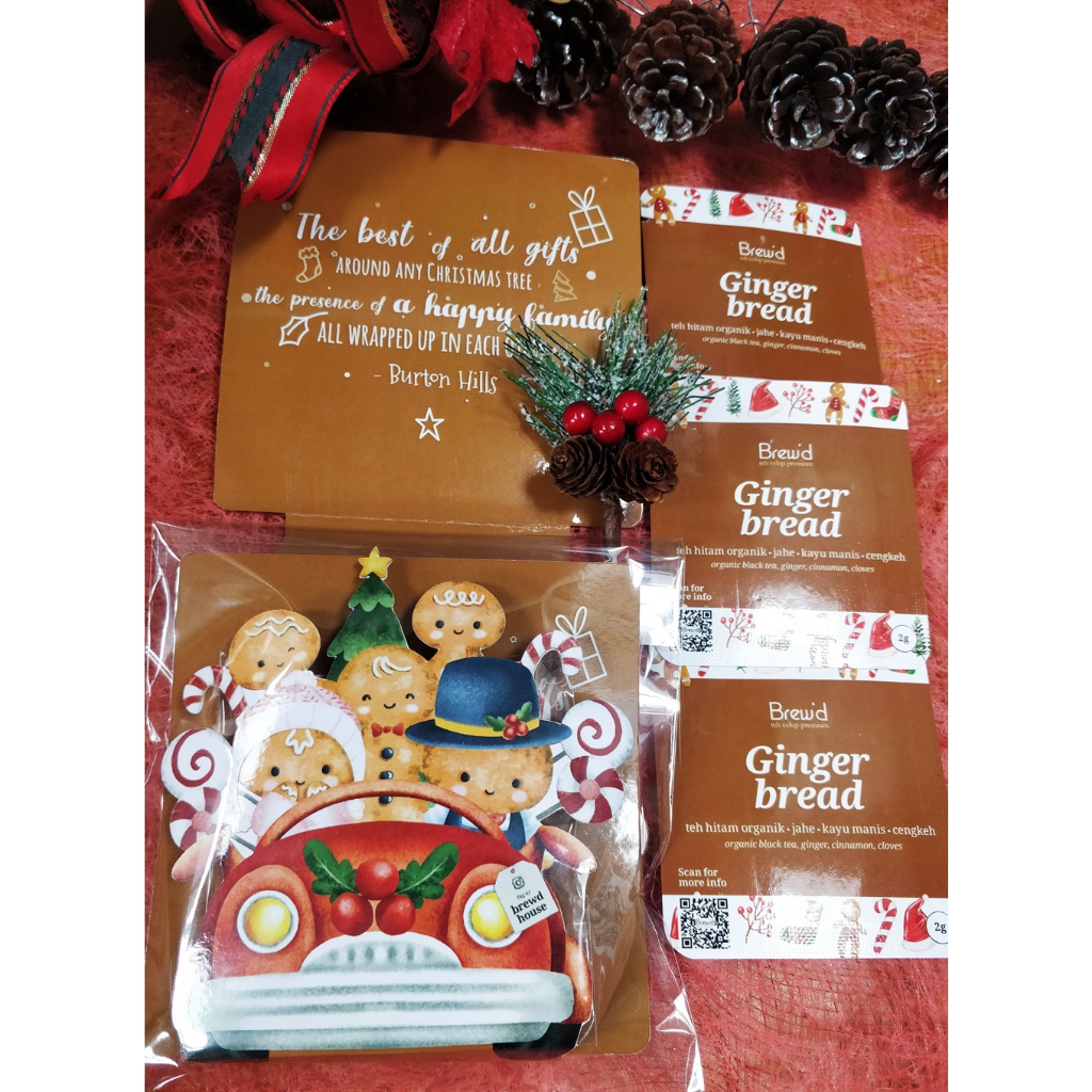 

Christmas Hampers , Card & Gift | Artisan Premium Tea bag | Ginger Bread | Brewd | Kado Natal | French Rose Osmanthus Apple Flower
