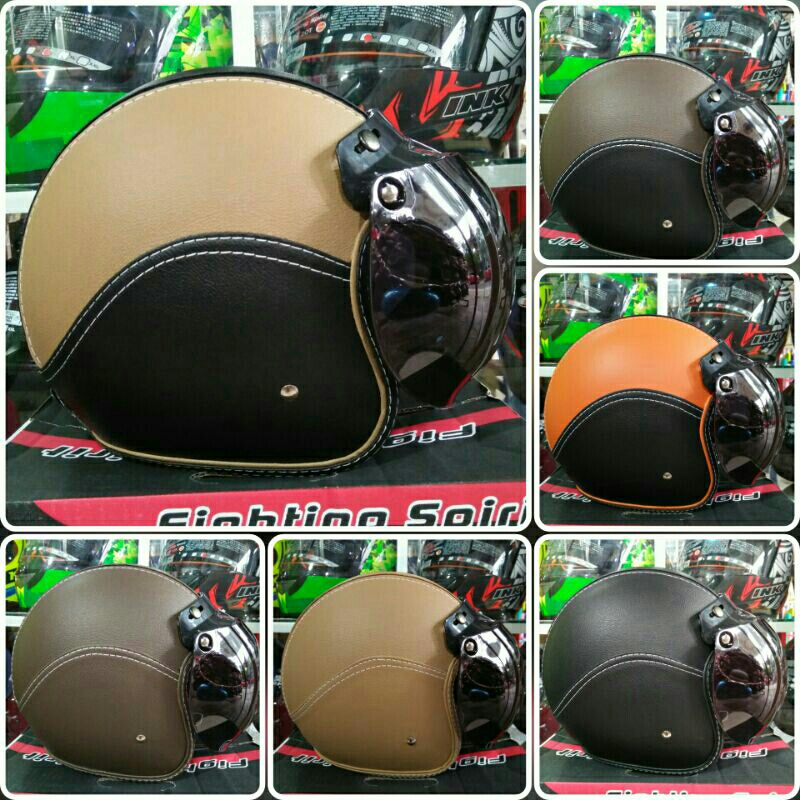 Helm Bogo Full Kulit Busa Tebal