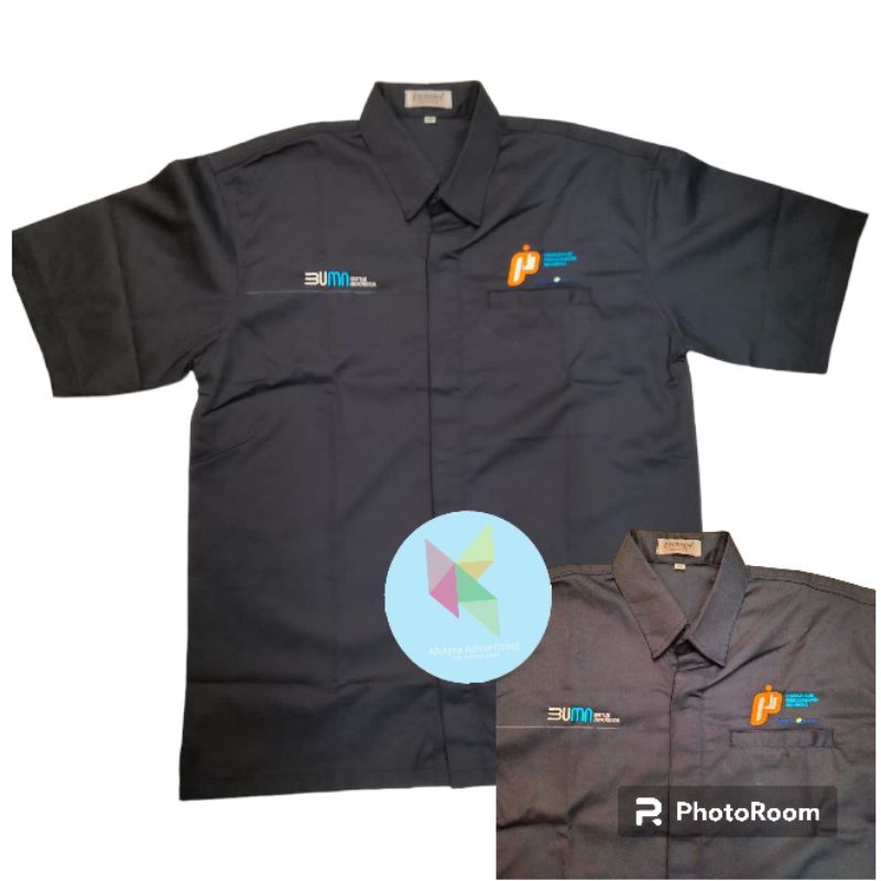 kemeja Bumn PPI seragam bumn PPI baju BUMN PPI lengan pendek navy