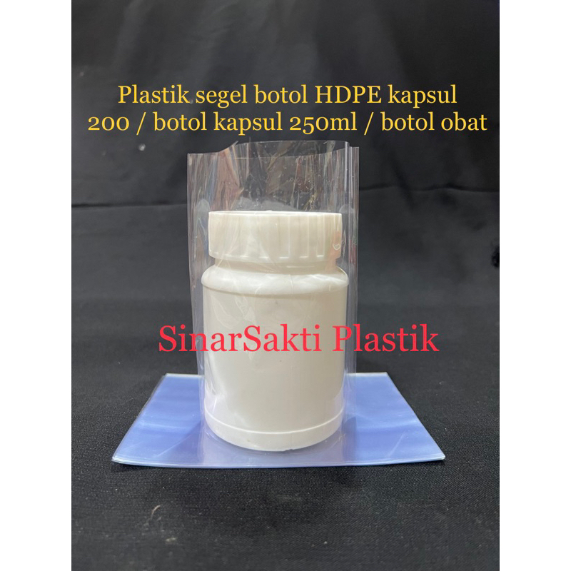 Plastik Segel Botol Kapsul HDPE 200 / botol kapsul 250ml / botol obat (1pack isi 50pcs)